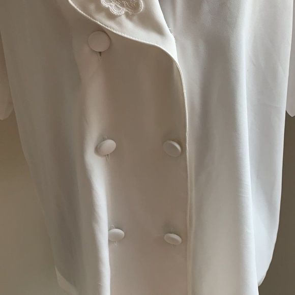 🌈 3/$20 Vintage 1980s  lace collar cottage core prairie white blouse - Picture 4 of 9